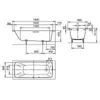 Kaldewei Cayono 751 Ванна стальная 180х80х41см, встраиваемая, цвет: белый 275100010001