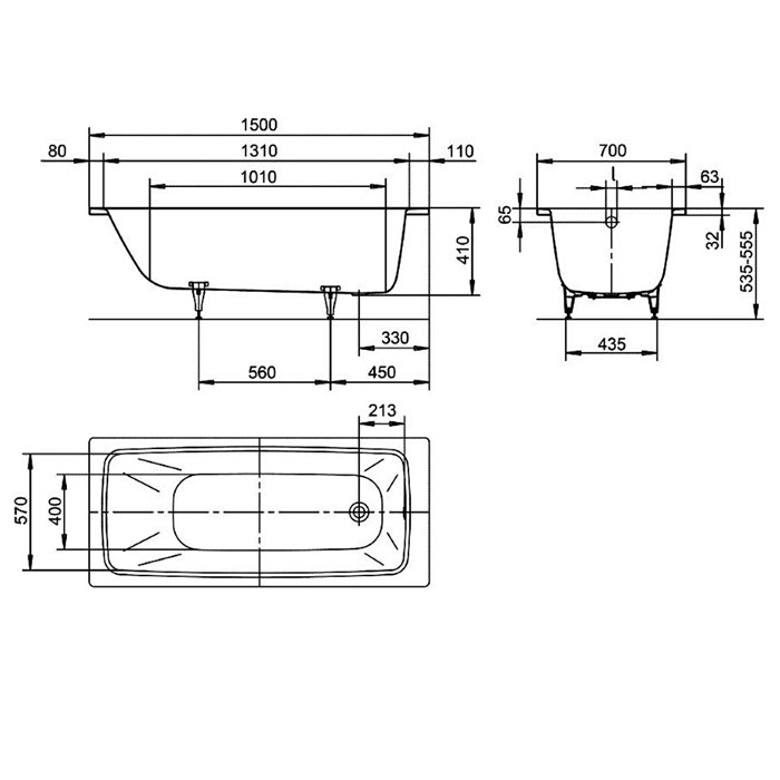 Стальная ванна Kaldewei Cayono 747 274700010001