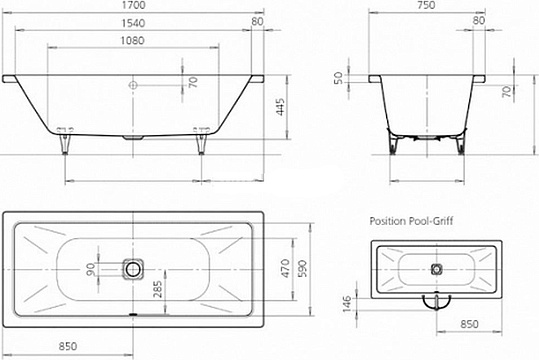 Kaldewei Avantgarde Conoduo 732 Стальная ванна с покрытием Easy-Clean 235000013001
