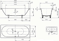 Kaldewei Classic Duo 110 Стальная ванна с покрытием Easy-Clean 291000013001