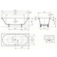 Kaldewei Classic Duo 110 Стальная ванна с покрытием Easy-Clean 291000013001
