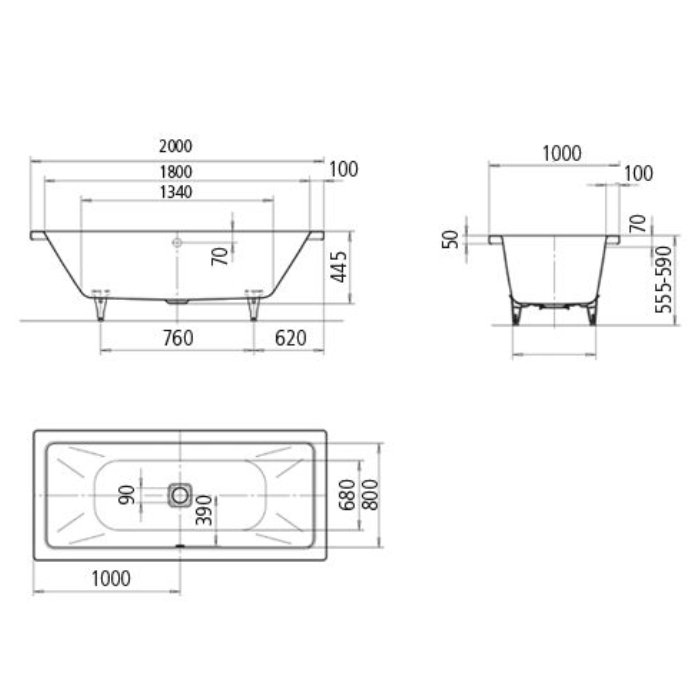 Kaldewei Avantgarde Conoduo 735 Стальная ванна с покрытием Easy-Clean 235300013001
