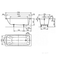 Kaldewei Cayono 750 Ванна из стали , размер 170x75 см, цвет: белый 275000010001