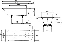 Kaldewei Ванна стальная 160х70 без ножек, цвет белый 119712030001