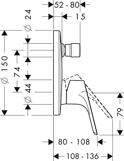 Hansgrohe Focus E2 Смеситель для ванны встраиваемый на 2 потребителя, внешняя часть, цвет: хром 31945000