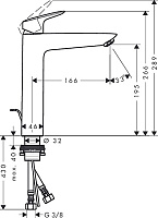 Hansgrohe Logis Смеситель для раковины, высокий, с донным клапаном, цвет: хром 71090000