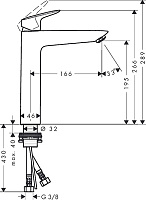 Hansgrohe Logis Смеситель для раковины, высокий, без донного клапана, цвет: хром 71091000