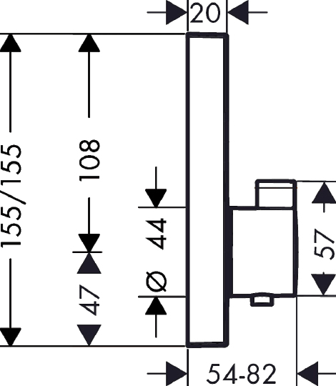 Hansgrohe ShowerSelect Термостат для душа встраиваемый на 2 потребителя, внешняя часть, цвет: хром 15763000