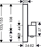 Hansgrohe ShowerSelect Термостат для душа встраиваемый на 2 потребителя, внешняя часть, цвет: хром 15763000