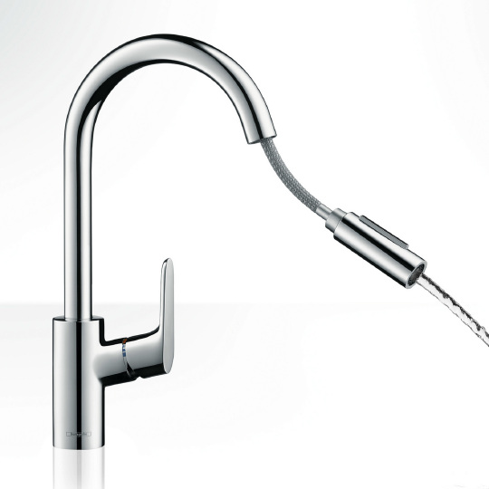 Hansgrohe Focus M41 Смеситель для кухонной мойки 240 с выдвижным изливом, цвет: хром 31815000