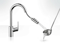 Hansgrohe Focus M41 Смеситель для кухонной мойки 240 с выдвижным изливом, цвет: хром 31815000