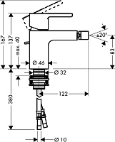 Hansgrohe Metris S Смеситель для биде, однорычажный, на 1 отв., с донным клапаном, цвет: хром 31261000