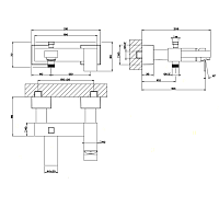 Gessi Rettangolo Смеситель для ванны на 2 потребителя, излив 19,4 см, цвет: chrome 20013#031