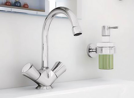 Grohe Costa S Смеситель для раковины вентиль., без донного клапана, длина излива 13,7 см, цвет: хром 21338001