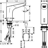 Hansgrohe Focus Смеситель для раковины электронный, без донного клапана, цвет: хром 31174000