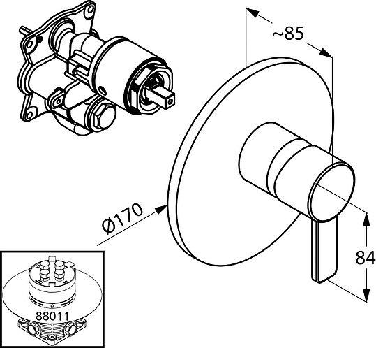 Kludi Zenta Смеситель для душа встраиваемый, внешняя часть, цвет: хром 386550575