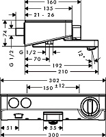 Hansgrohe ShowerTablet Select Термостат для ванны 30 см, излив 19,2 см, цвет: хром 13151000