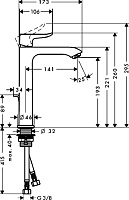 Hansgrohe Metris Смеситель для раковины, с донным клапаном, цвет: хром 31183000