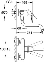 Grohe Eurodisc Cosmopolitan Смеситель для кухни, накладной, цвет: хром 33772002
