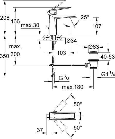 Grohe Allure Brilliant Смеситель для раковины, с д/к, длина излива 10,3 см, цвет: хром 23029000