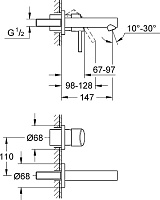 Grohe Concetto Смеситель для раковины встраиваемый, длина излива 14,7 см, цвет: хром 19575001