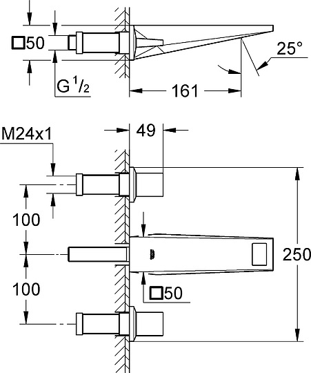 Grohe Allure Brilliant Смеситель для раковины вентиль., встраив., длина излива 16,1 см, цвет: хром 20346000