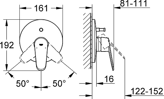 Grohe Eurodisc Cosmopolitan Смеситель для душа, встраиваемый, цвет: белая луна 19548LS2