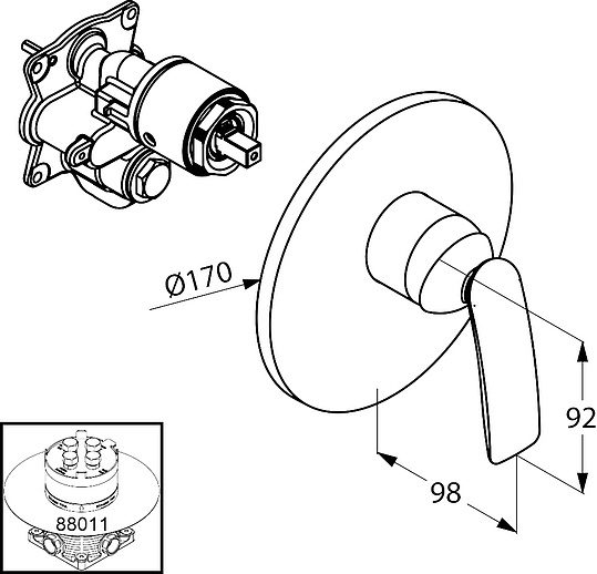 Kludi Balance Смеситель для душа встраиваемый, внешняя часть, цвет: хром 526550575