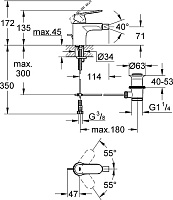 Grohe Eurosmart Cosmopolitan Смеситель для биде, без донного клапана, цвет: хром 32839000