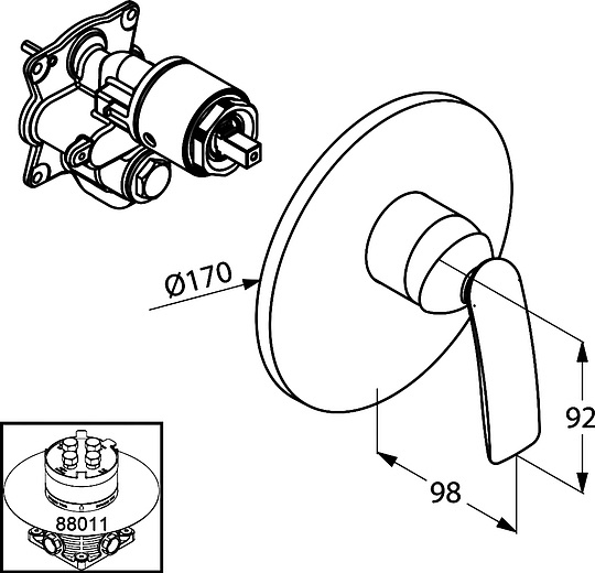 Kludi Balance Смеситель для душа встраиваемый, внешняя часть, цвет: белый/хром 526559175