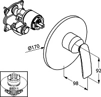 Kludi Balance Смеситель для душа встраиваемый, внешняя часть, цвет: белый/хром 526559175
