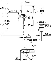 Grohe Eurocube Смеситель для раковины, с д/к, цвет: хром 23445000
