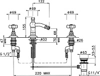 Смеситель Nicolazzi Classica Lusso  для биде 1415GO78