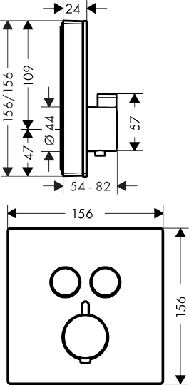 Hansgrohe ShowerSelect Glass Термостат для душа встраиваемый на 2 потребителя, цвет: белый/хром 15738400
