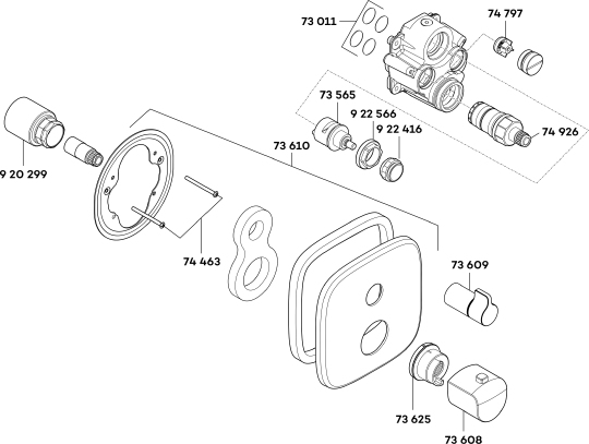 Kludi Ameo Смеситель для душа встраиваемый, внешняя часть, цвет: хром 418350575