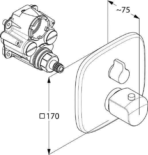 Kludi Ameo Смеситель для душа встраиваемый, внешняя часть, цвет: хром 418350575