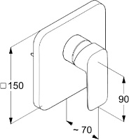 Kludi Pure&Style Смеситель для душа встраиваемый, внешняя часть, цвет: хром 404200575