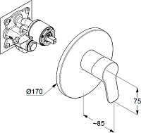 Kludi Pure&Easy Смеситель для душа встраиваемый, внешняя часть, цвет: хром 376550565