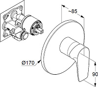Kludi Pure&Solid Смеситель для душа встраиваемый, внешняя часть, цвет: хром 346550575