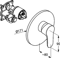 Kludi Objekta Смеситель для душа встраиваемый, внешняя часть, цвет: хром 326550575