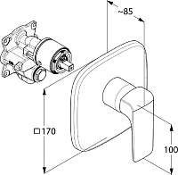 Kludi Ameo Смеситель для душа встраиваемый, внешняя часть, цвет: хром 416550575