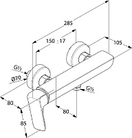Kludi Ameo Смеситель для душа DN 15 настенный, цвет: хром 416750575