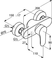 Kludi Objekta Смеситель для душа DN 15 настенный, цвет: хром 327640575