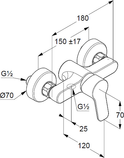 Kludi Pure&Easy Смеситель для душа DN 15 настенный, цвет: белый/хром 378419165