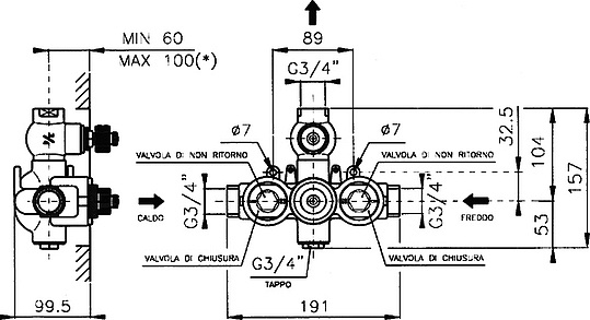 Термостат Nicolazzi Termostatico  для душа 4909BZ78