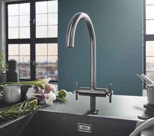 Grohe Atrio New Смеситель для кухни, вентильный, цвет: суперсталь 30362DC0