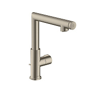 Axor Uno Смеситель для раковины высокий на 1 отверстие с донным клапаном, цвет: шлифованный никель 45016820