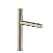 Axor Uno Смеситель для раковины высокий с донным клапаном на 1 отверстие, цвет: шлифованный никель 45013820