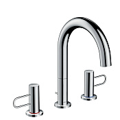 Axor Uno Смеситель для раковины двухвентильный на 3 отверстия с донным клапаном, цвет: хром 38054000