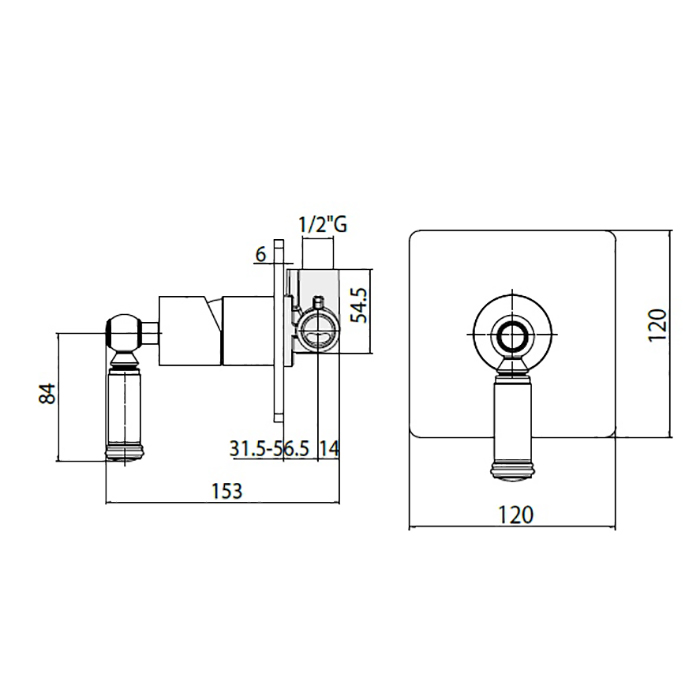 Bossini Liberty Смеситель для душа, встраиваемый, цвет: satin nickel Z00067.094